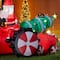 Glitzhome® 11ft. Lighted Inflatable Santa on Tractor Décor